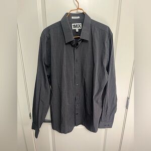 Men's 1MX Express Charcoal Dress Shirt in size XL
